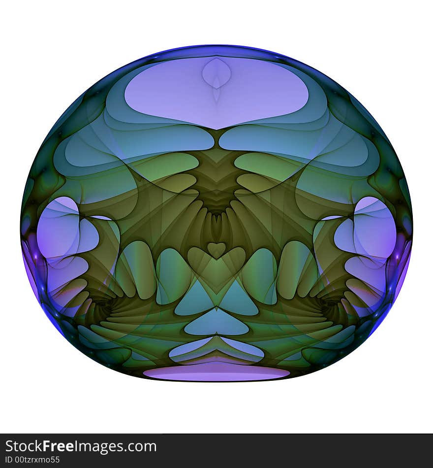 Abstract fractal image resembling a milifiori paperweight. Abstract fractal image resembling a milifiori paperweight