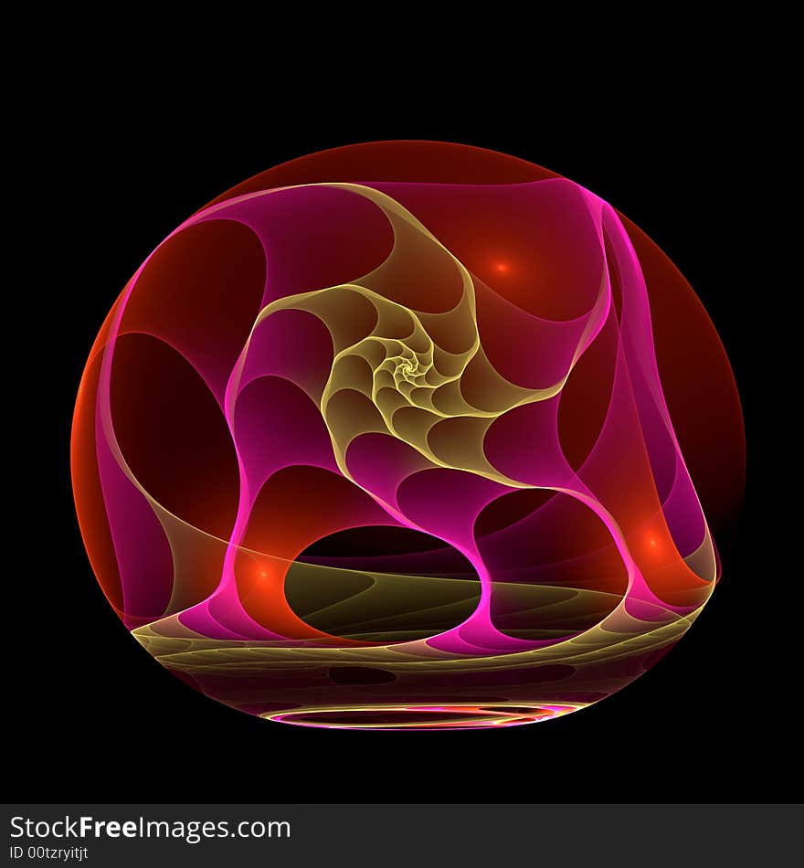 Abstract fractal image resembling a milifiori paperweight. Abstract fractal image resembling a milifiori paperweight