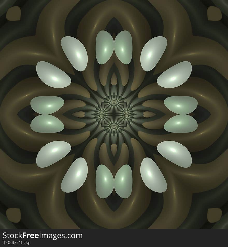 Abstract fractal image resembling a petal cross