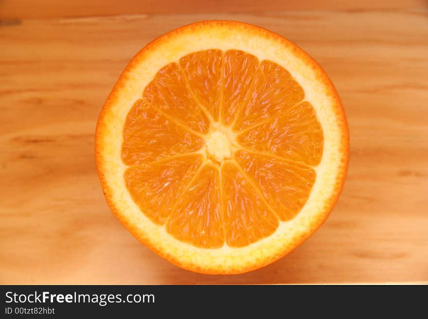 The inside of an orange