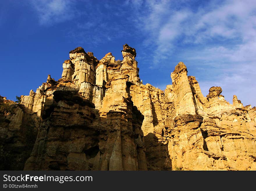 The mystical forest of earth pillars is situated in YuanMou town,Yunnan province,China. The mystical forest of earth pillars is situated in YuanMou town,Yunnan province,China.