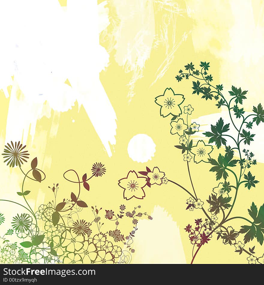 Floral background with color, texture, flowers