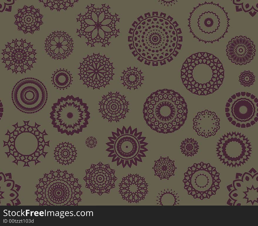 Abstract seamless background containing lots of kaleidoscopic shapes. Abstract seamless background containing lots of kaleidoscopic shapes