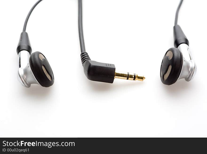 Earphones isolated on white background