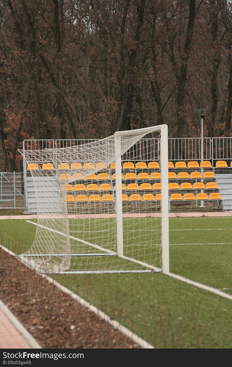 A photo of a goal take in the early spring