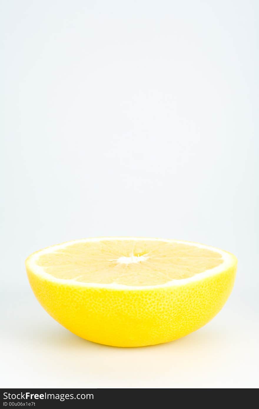 Sliced grapefruit, isolated