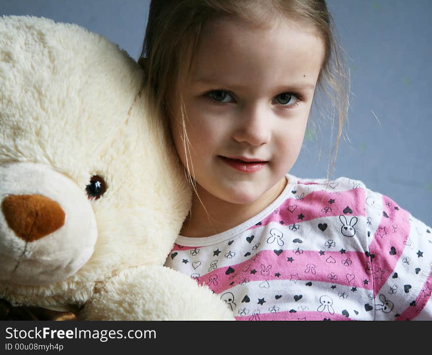 Little girl with teddy bear. Little girl with teddy bear