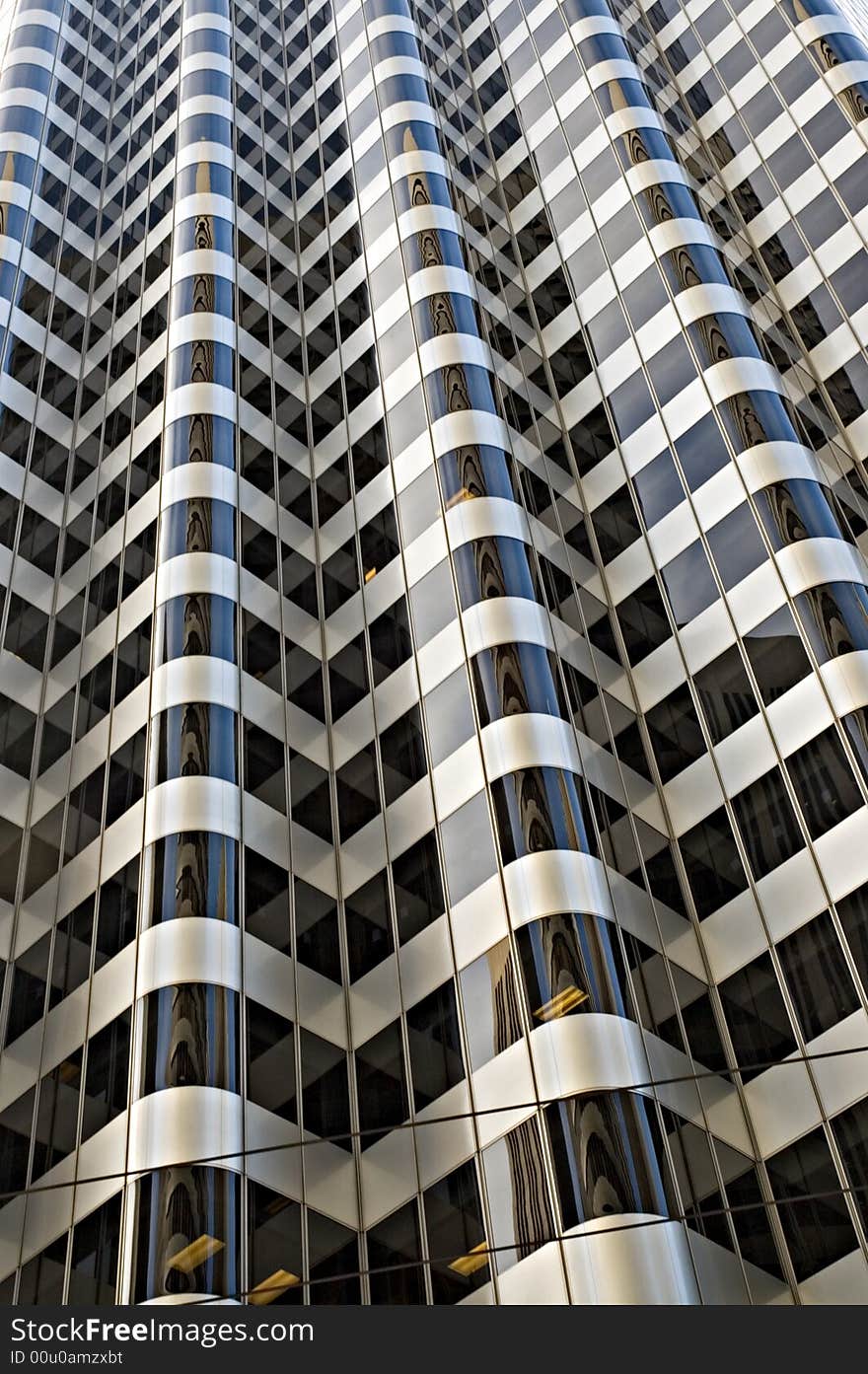 Closeup of skyscraper window reflections in downtown San Francisco. Closeup of skyscraper window reflections in downtown San Francisco.