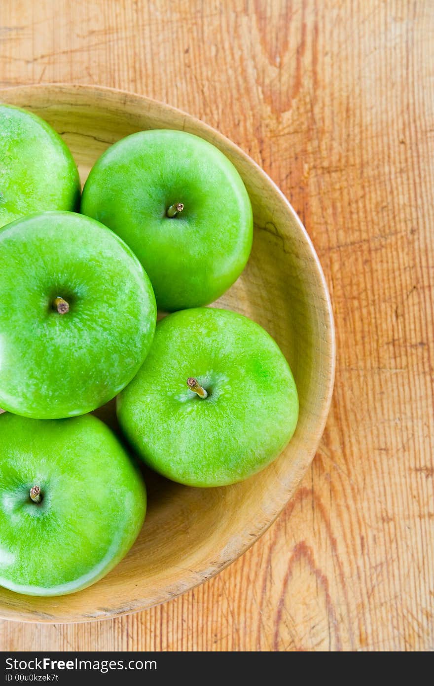 Green apples in a bowl