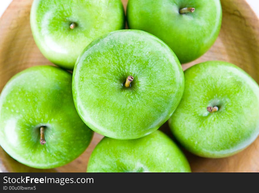 Green apples in a bowl