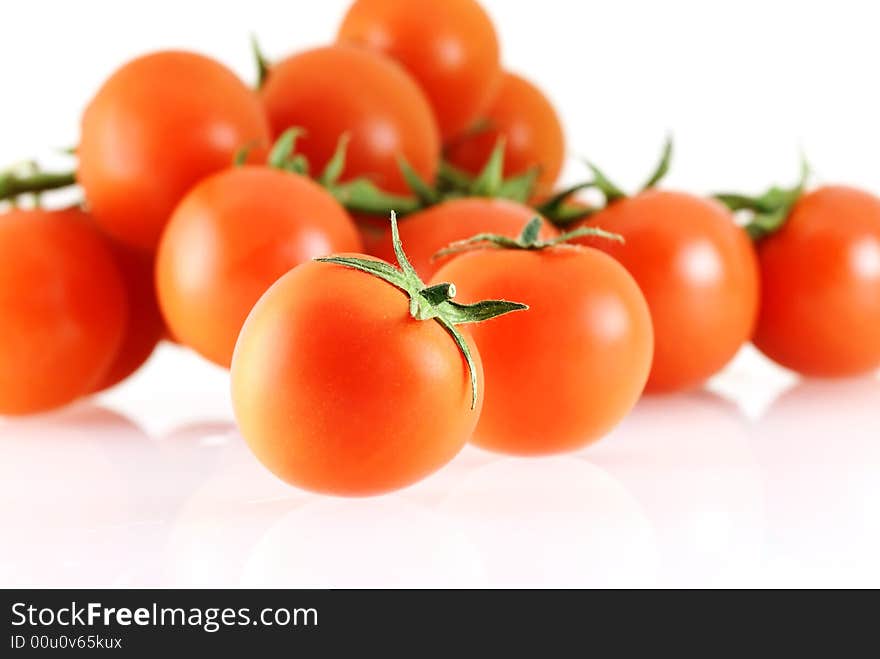 A lot of nice fresh juicy tomatos