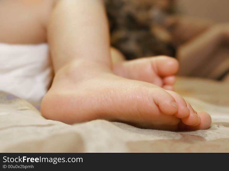 Sleeping baby s feet