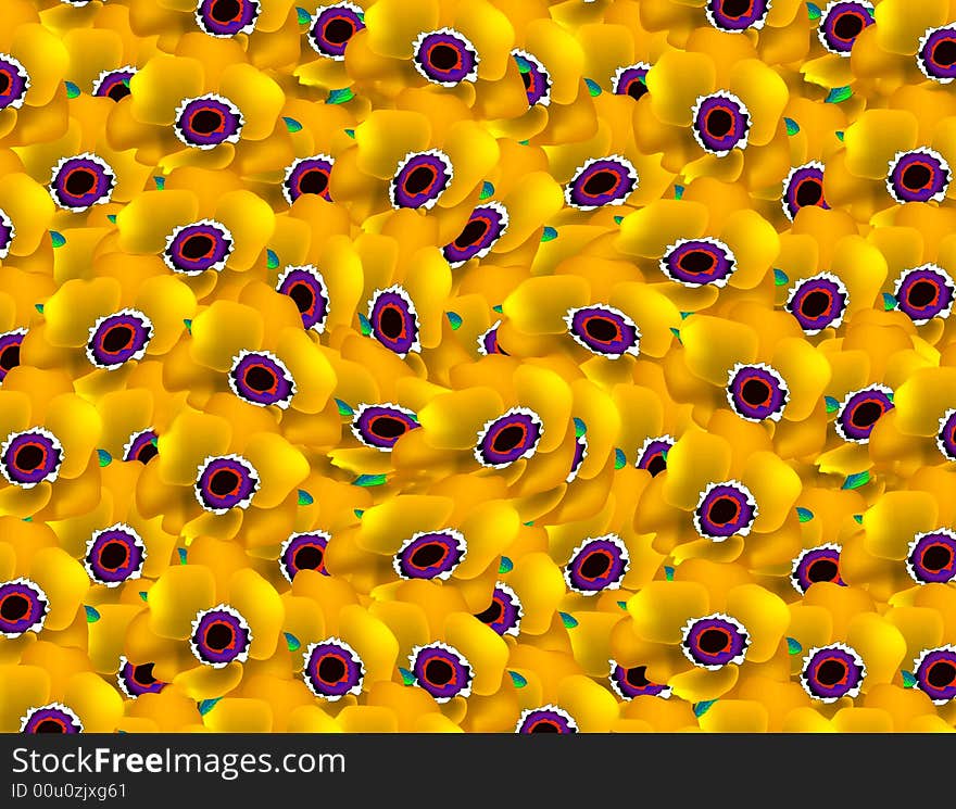 A Composition filled with yellow Poppy flowers. A Composition filled with yellow Poppy flowers