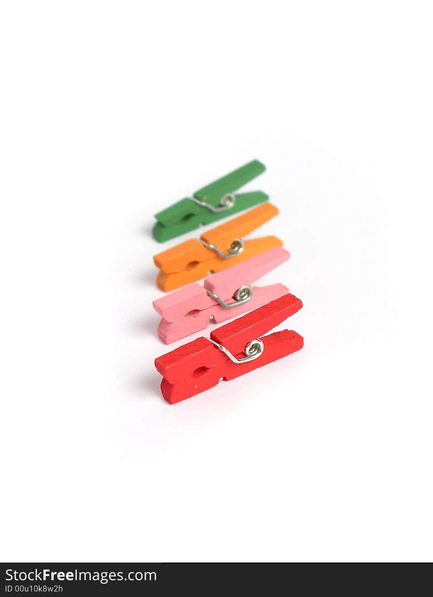 Wooden clamp clothes colorful