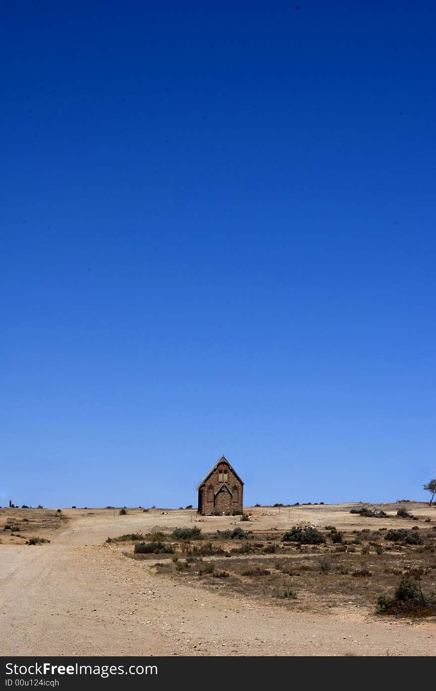 Historic stone church in desolute outback. Historic stone church in desolute outback