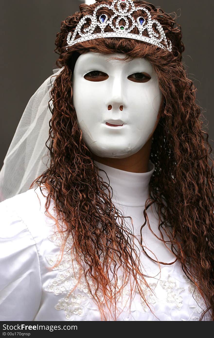 Woman with white carnival costume