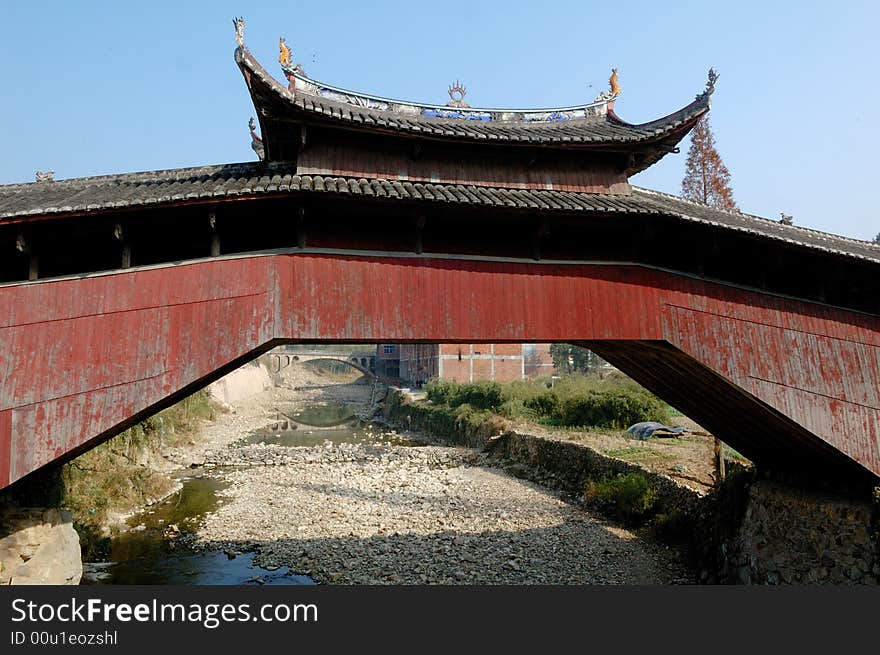 Timber Arch Lounge Bridges in Tai-Shun Mountain District,China. Timber Arch Lounge Bridges in Tai-Shun Mountain District,China.