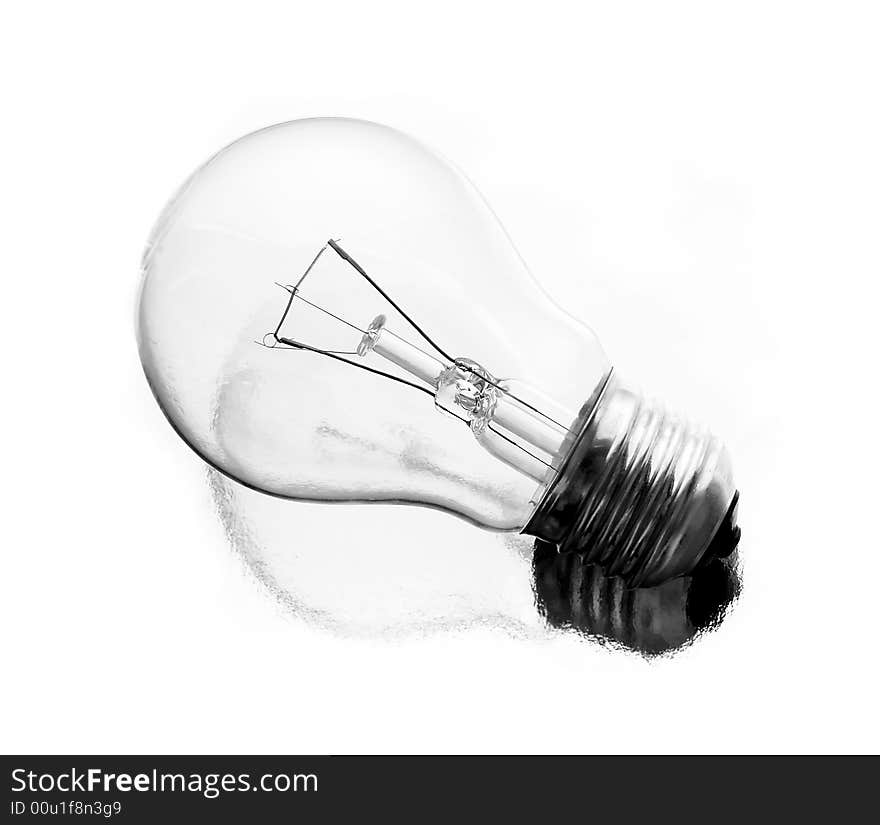 Lightbulb on white with shadow