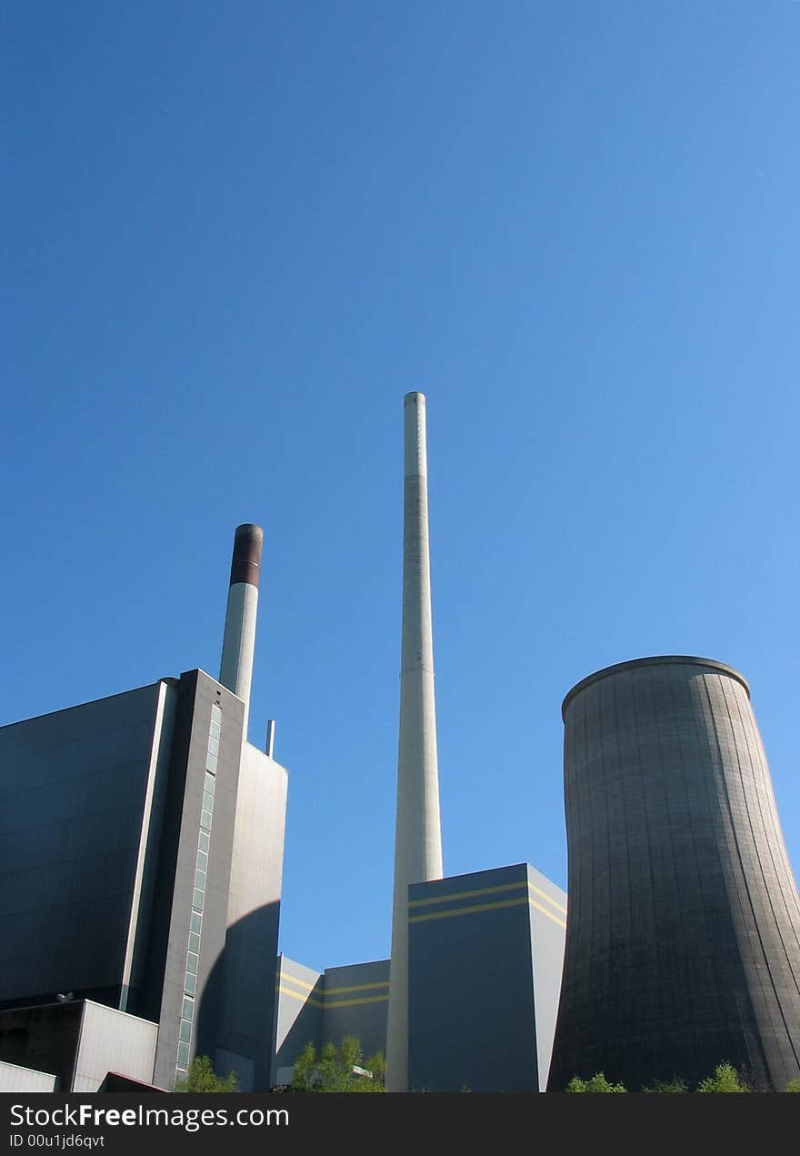 Power station with blua sky