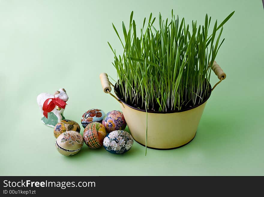 Easter eggs and easter plant