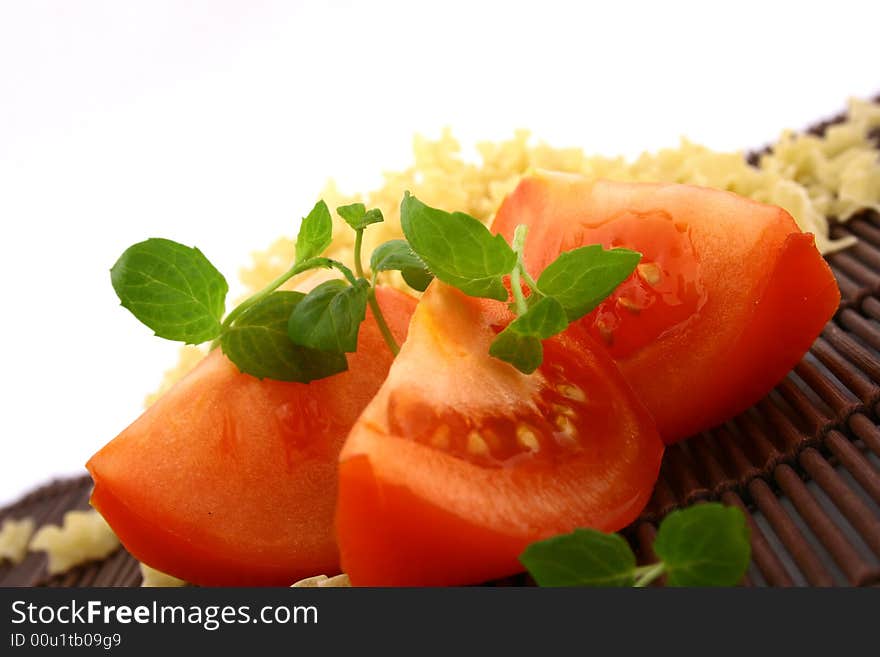 Fresh basil and tomato