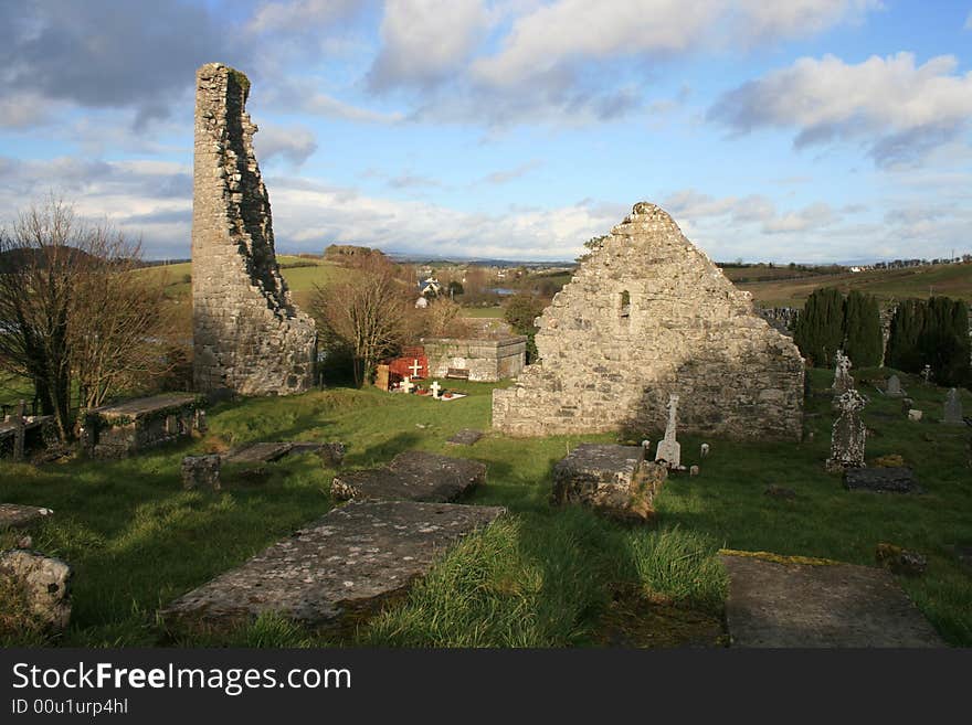 Irish church and cemetery ruins