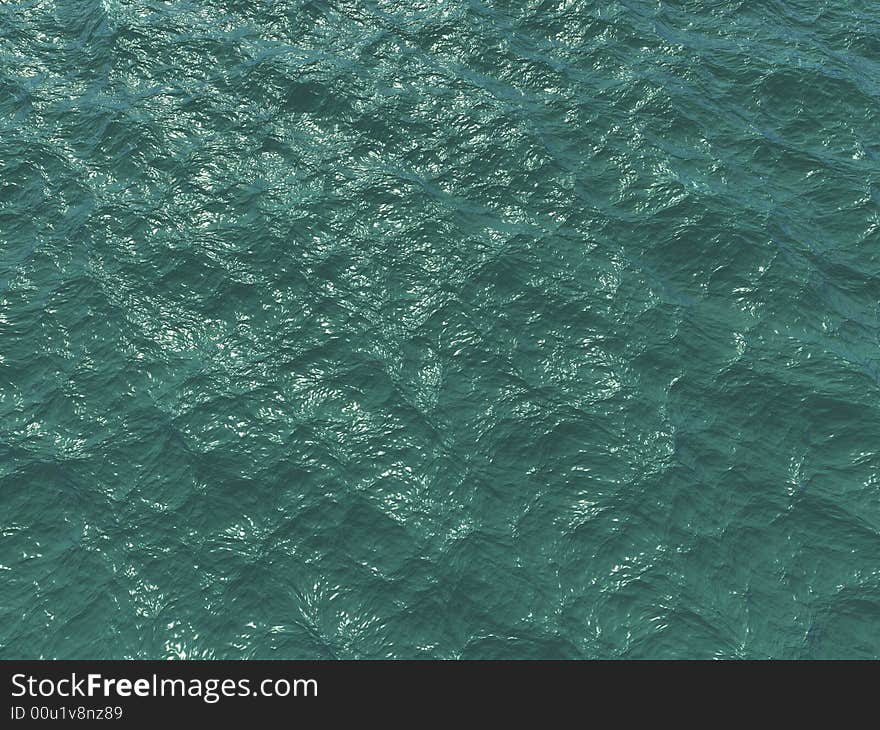 A 3D illustration of ocean surface from top.