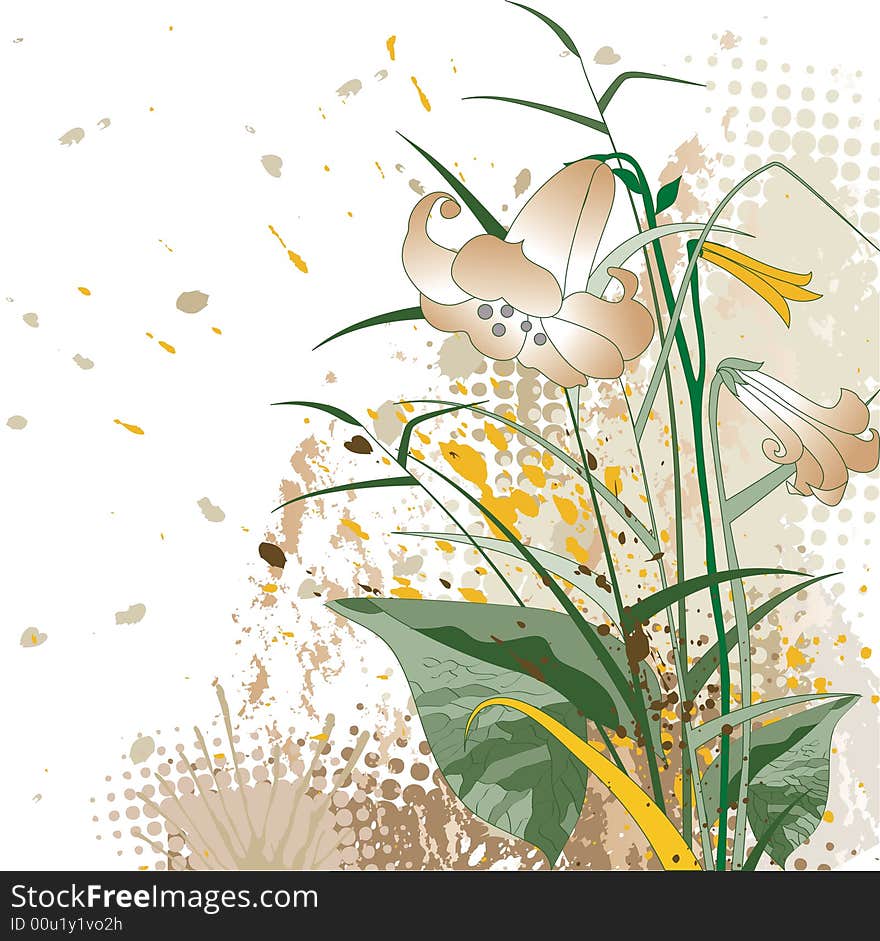 Abstract floral background. A vector format is added. Suits well for a postcard or background. Abstract floral background. A vector format is added. Suits well for a postcard or background