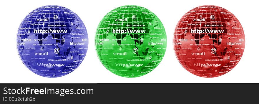 Blue Red And Green Globe