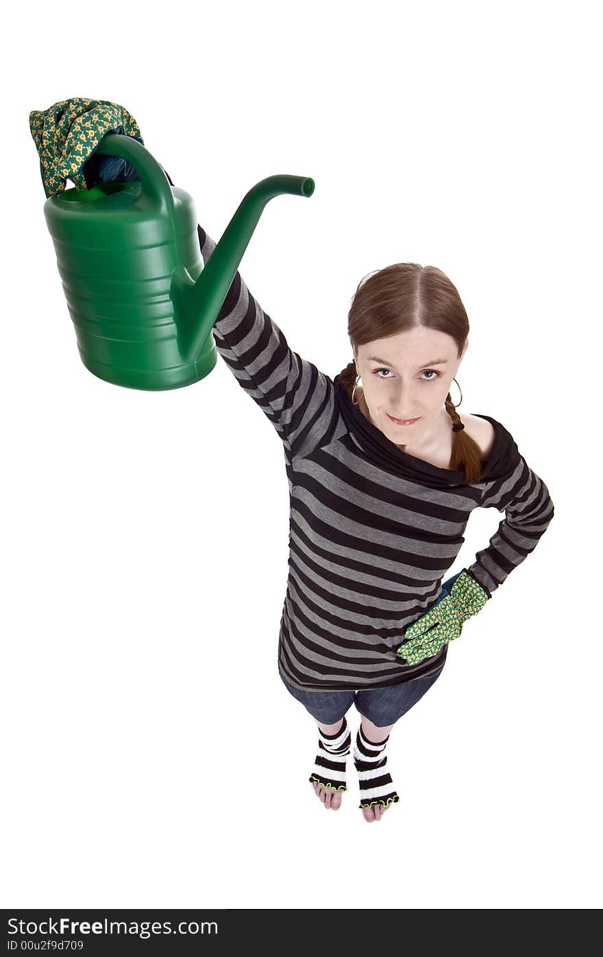 Girl with watering can