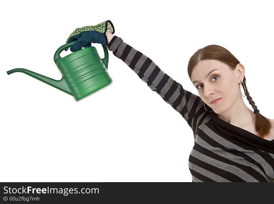 Girl with watering can