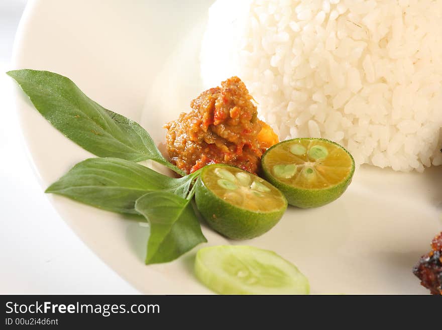 Sharp spice with rice uniquely indonesian