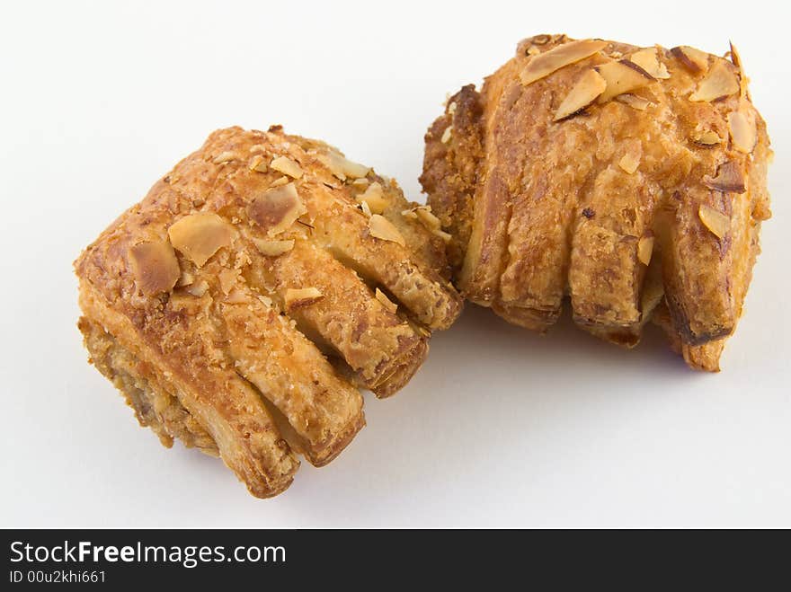 Cub Claws cookies with diced almonds isolated on white