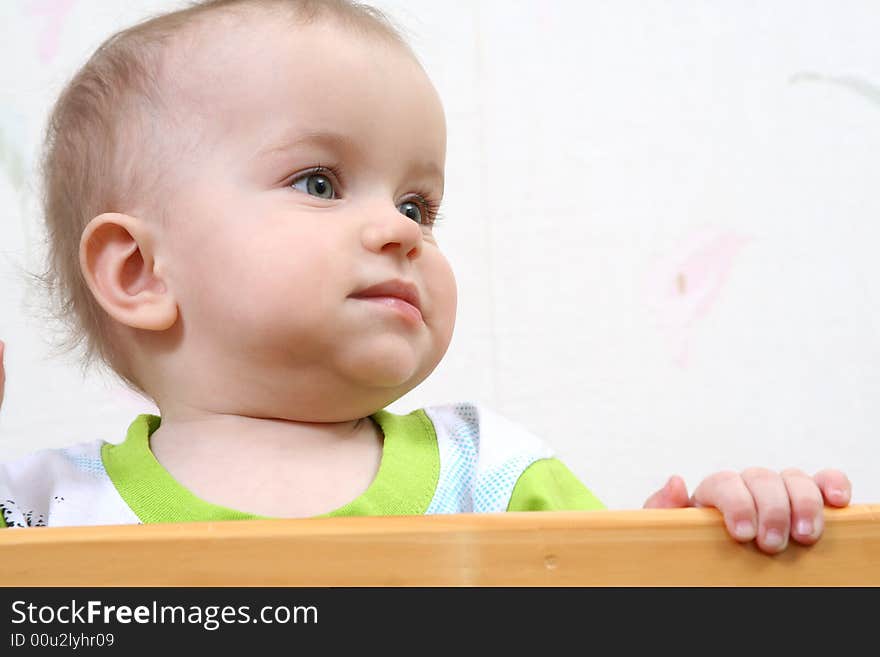 Charming baby girl close up