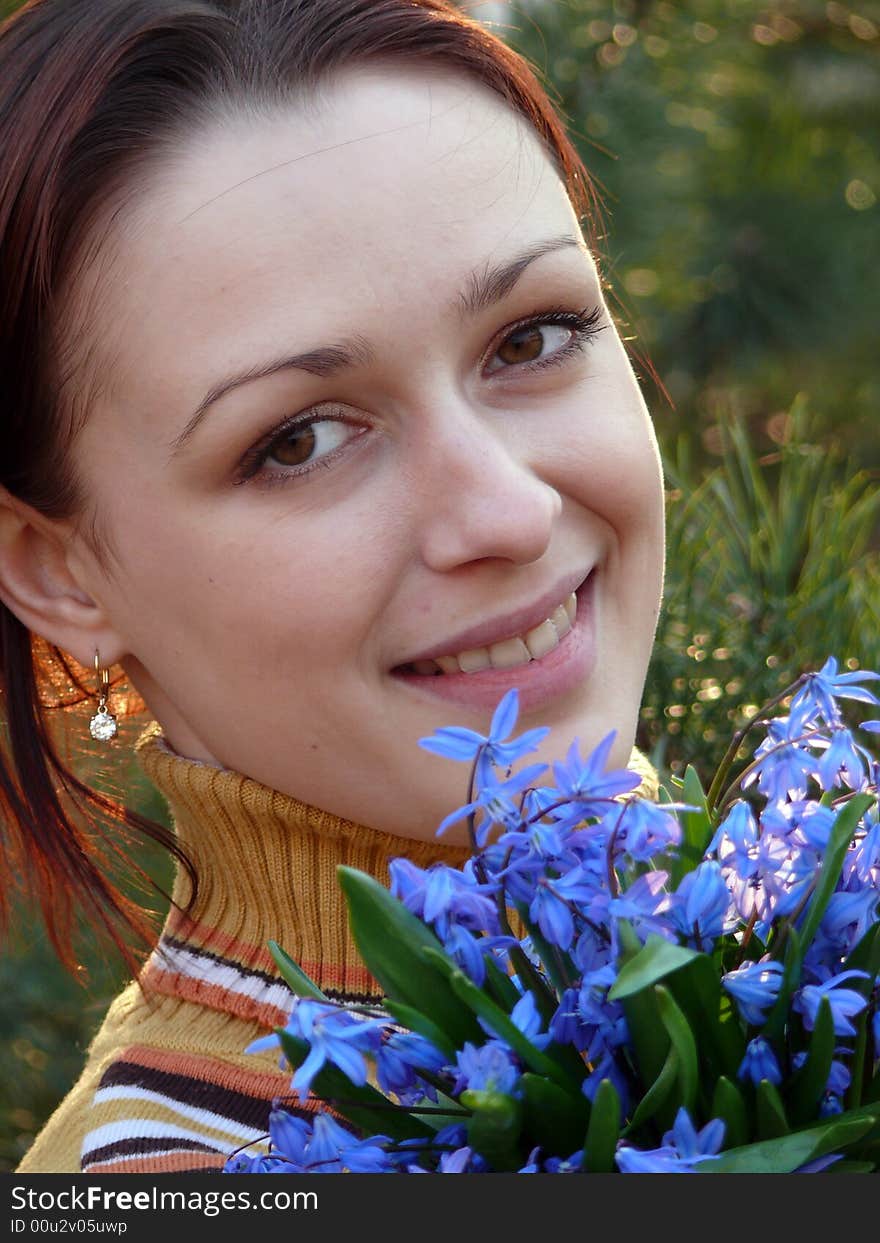 girl with flowers