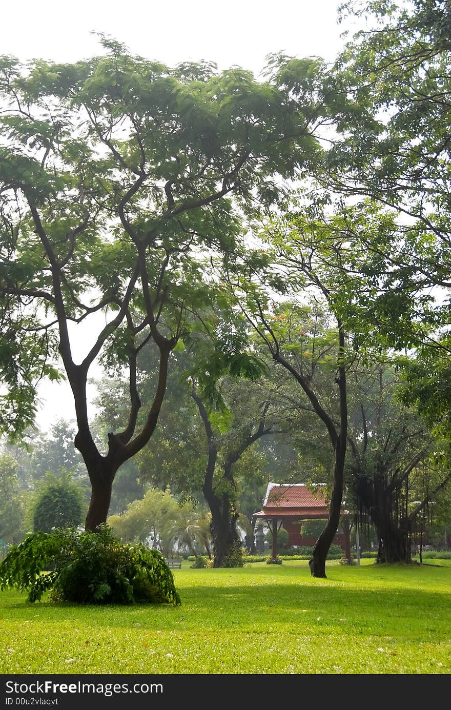 Bangkok park on a sunny day