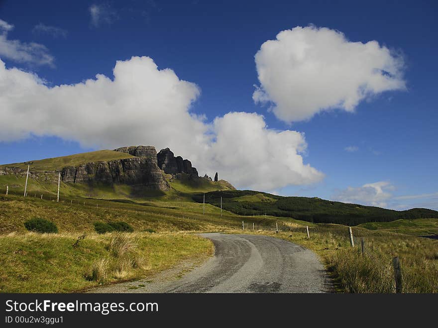 View to the old man of storr. View to the old man of storr