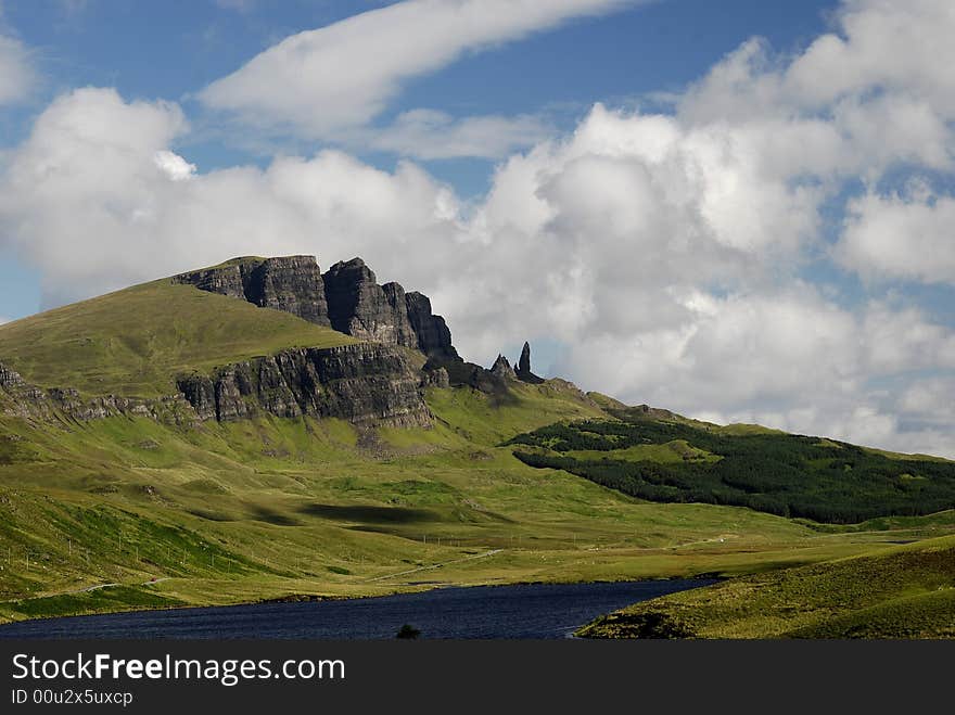 View to the old man of storr. View to the old man of storr