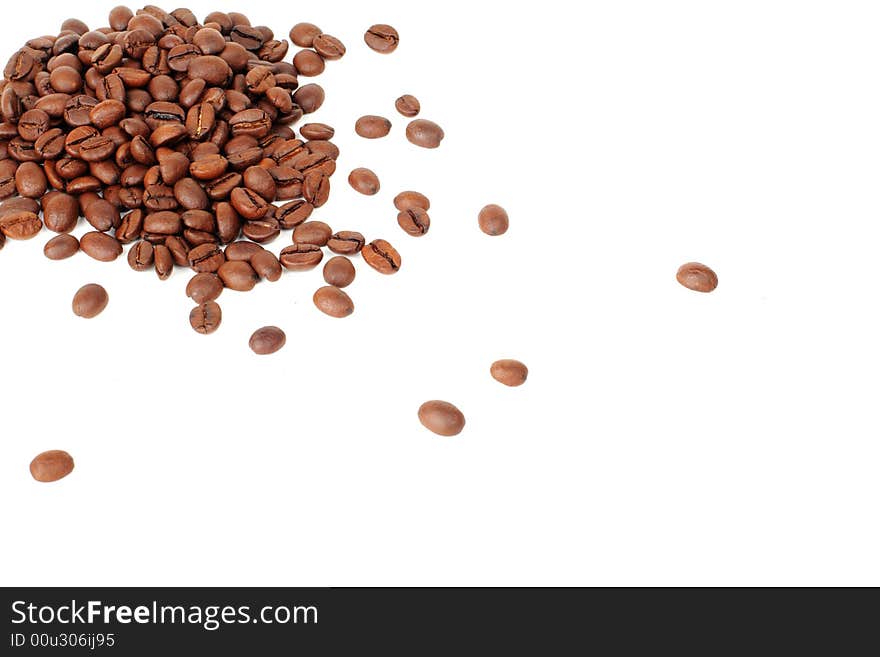 Coffee beans on white