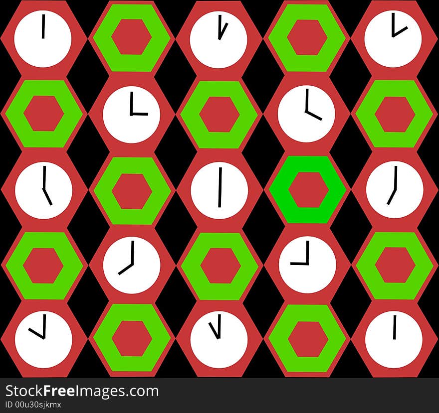 Background with rhombus and clocks. Background with rhombus and clocks