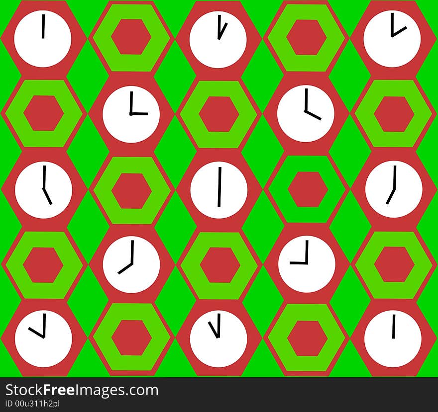 Background with rhombus and clocks. Background with rhombus and clocks