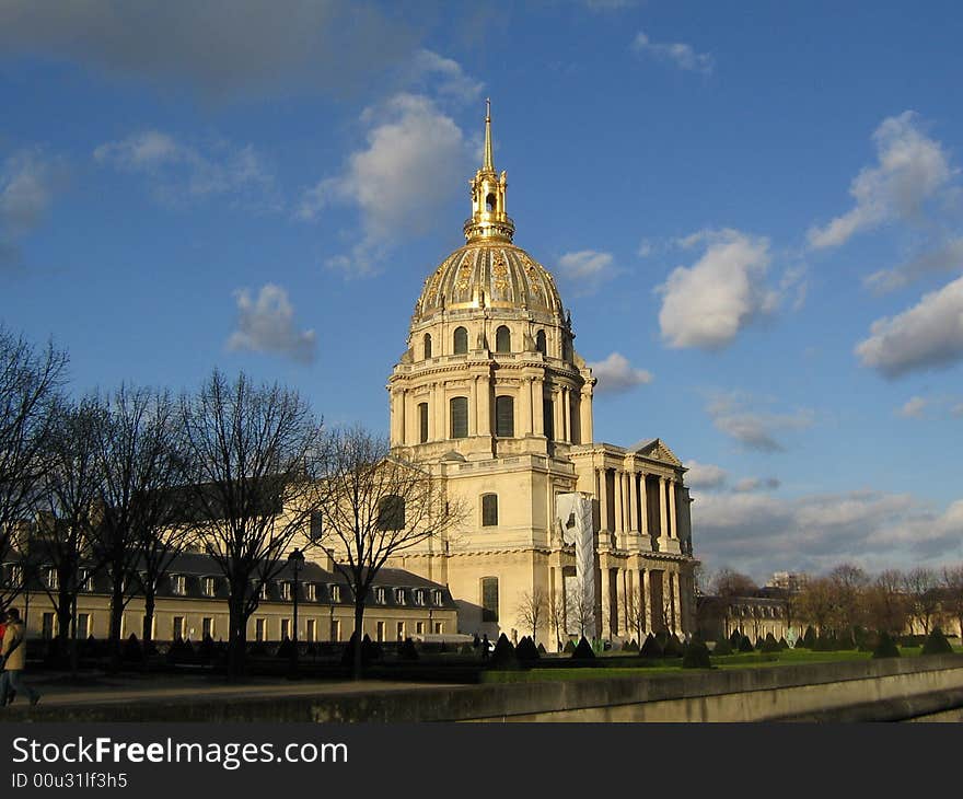 The Dome des Invalides in Paris, France.