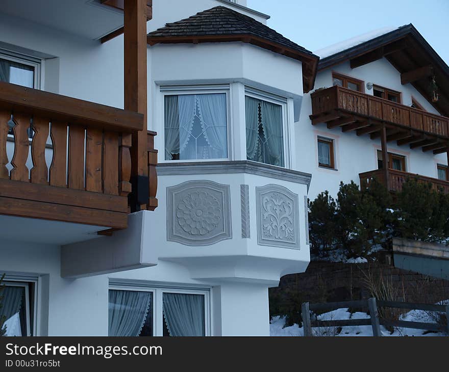 Beautiful white windows in mountain