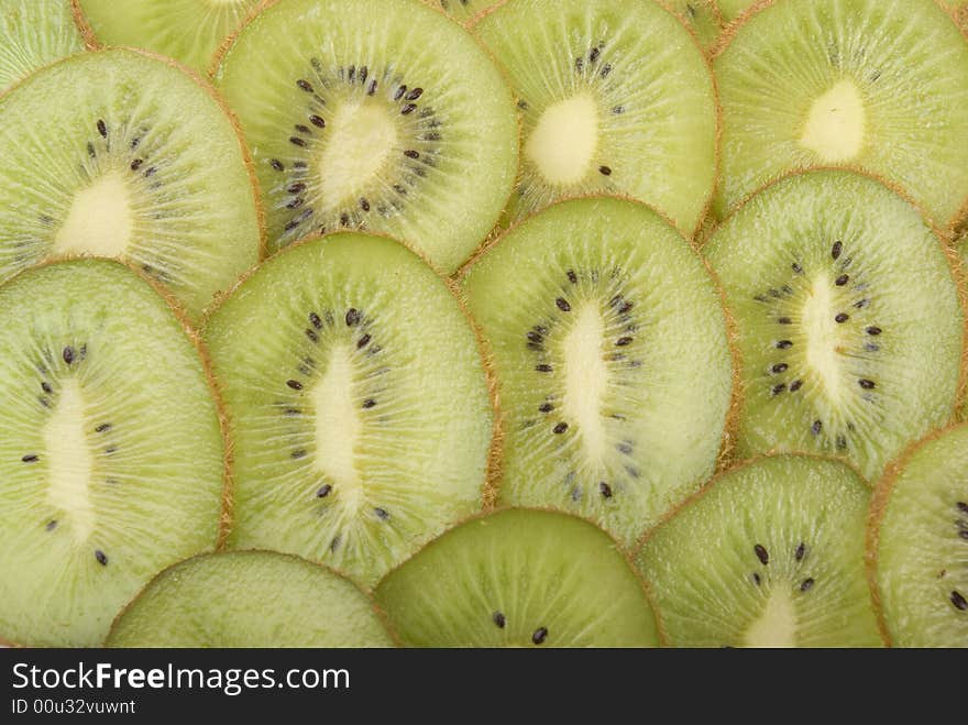 Slices of kiwi. Camera Pentax k10d kit. Two light source.