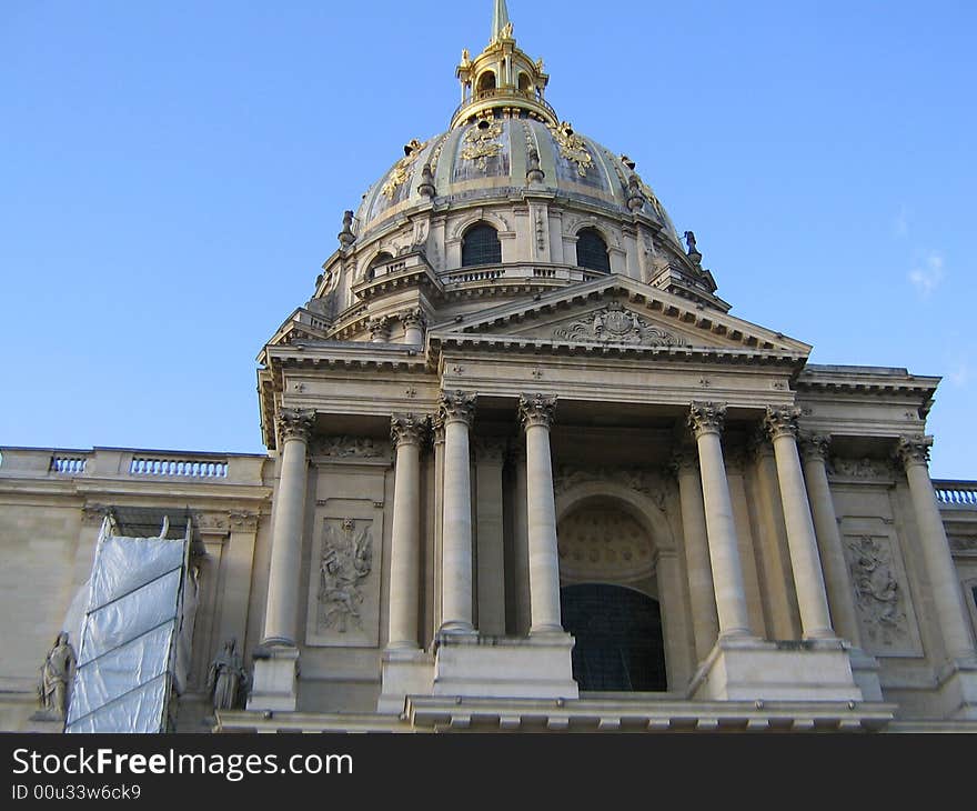 The Dome des Invalides in Paris, France.