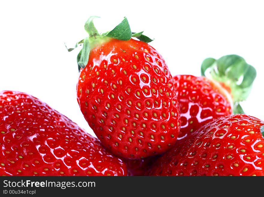 Isolated fruits - Strawberries on white background