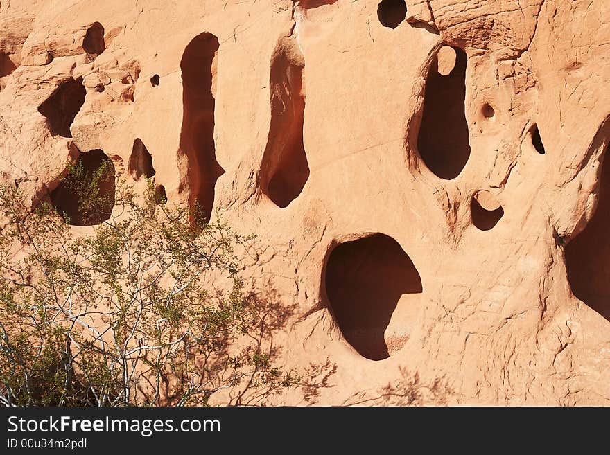 View of rock face in Valley of fire, nevada