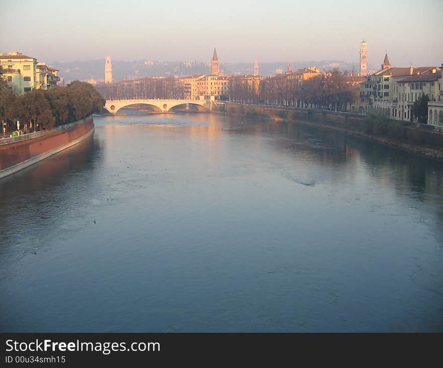 Beautiful view of Adige river