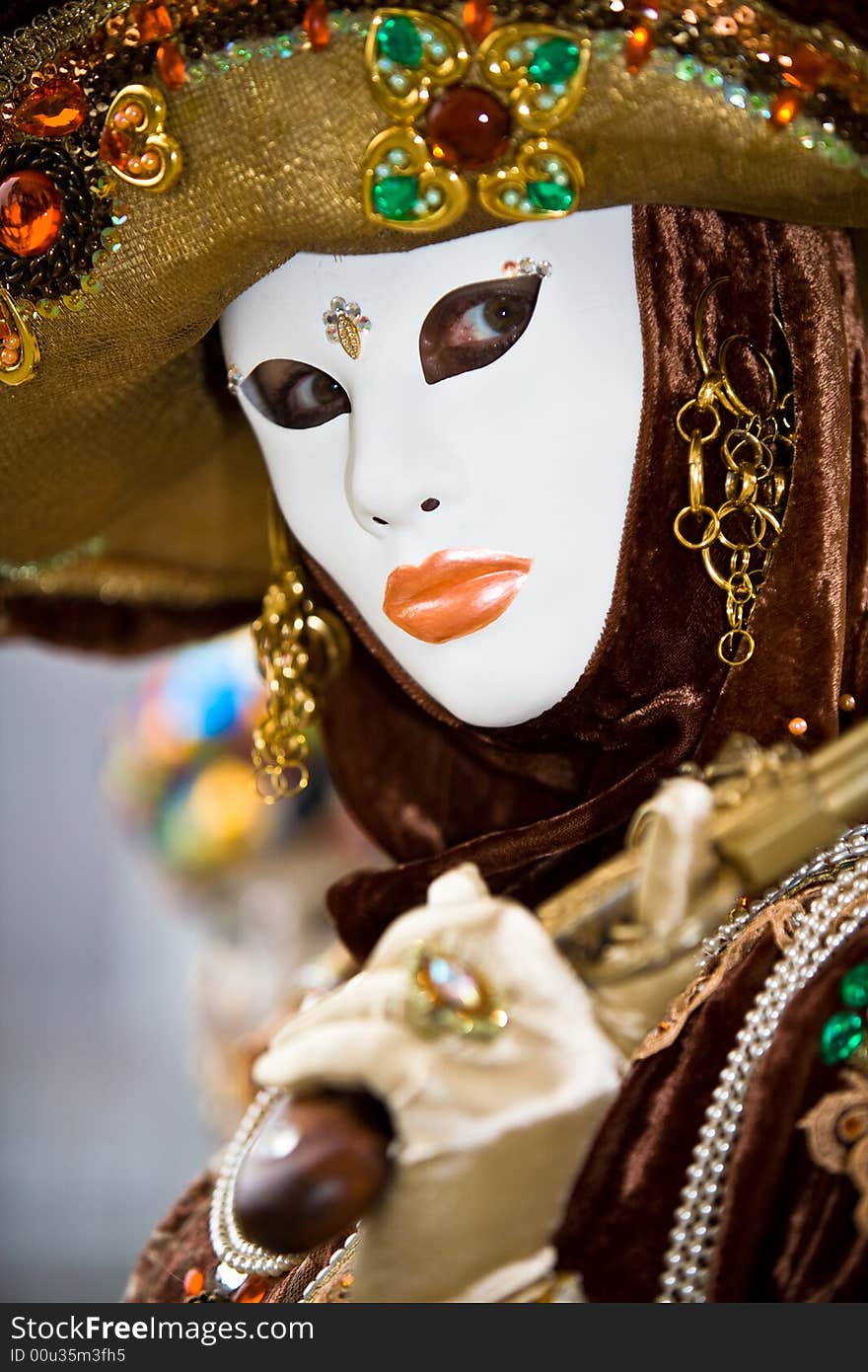 Brown costume at the Venice Carnival. Brown costume at the Venice Carnival