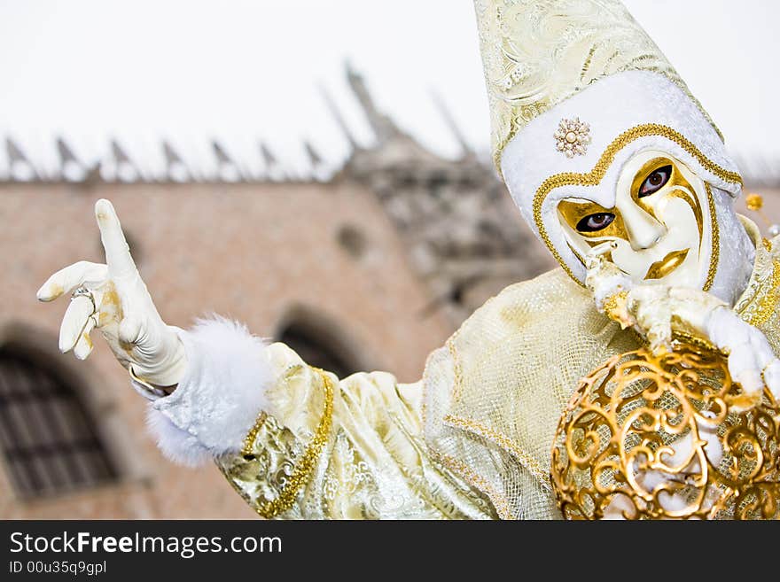 Venetian man in costume in St. Marc's square. Venetian man in costume in St. Marc's square